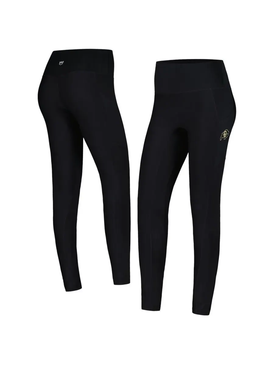 Kadyluxe Женские черные леггинсы Colorado Buffaloes 7/8 из комбинированной ткани с карманами — черный