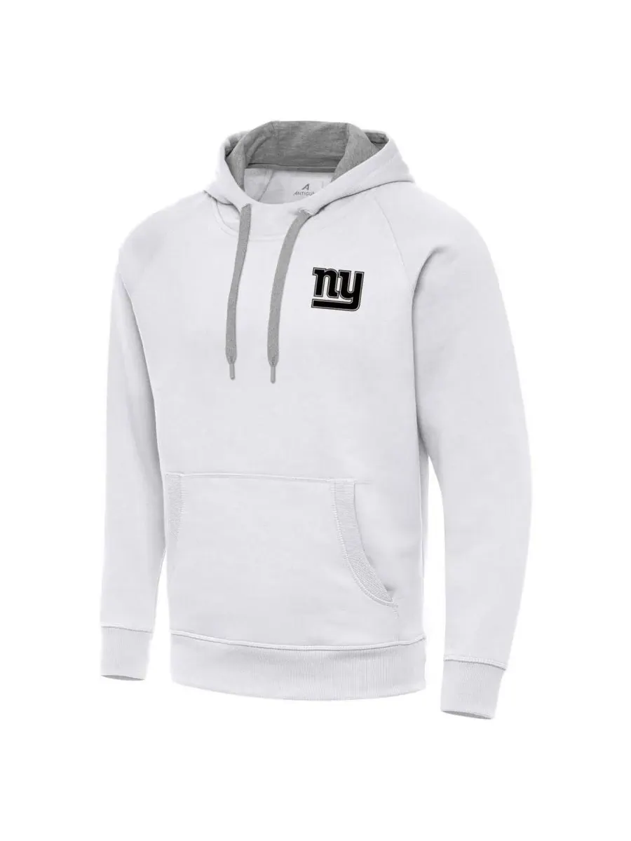 Antigua Мужская белая толстовка с капюшоном New York Giants Brushed Carbon Victory — изображение 2 из 4, белый