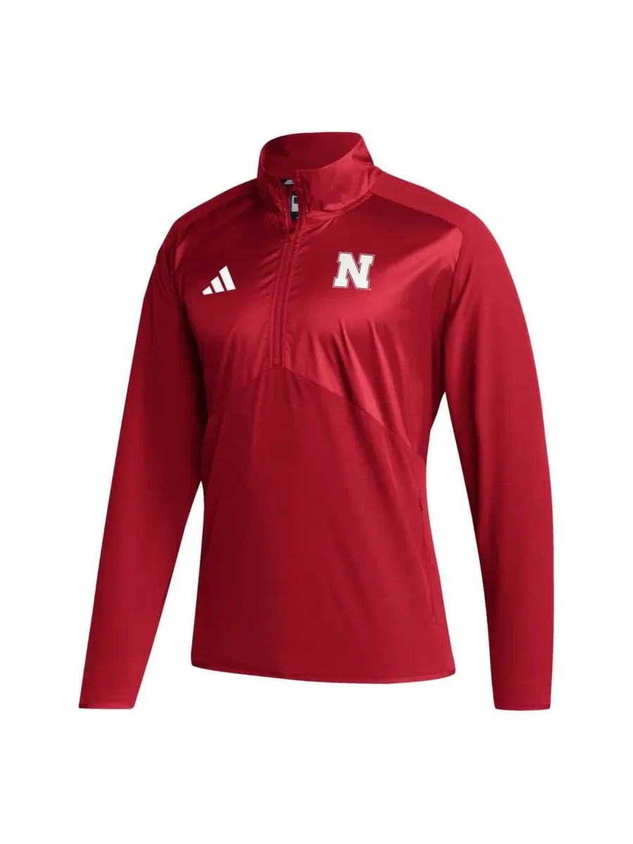 Мужская алая куртка Nebraska Huskers Sideline AEROREADY с рукавами реглан и застежкой-молнией до — изображение 3 из 3, алый