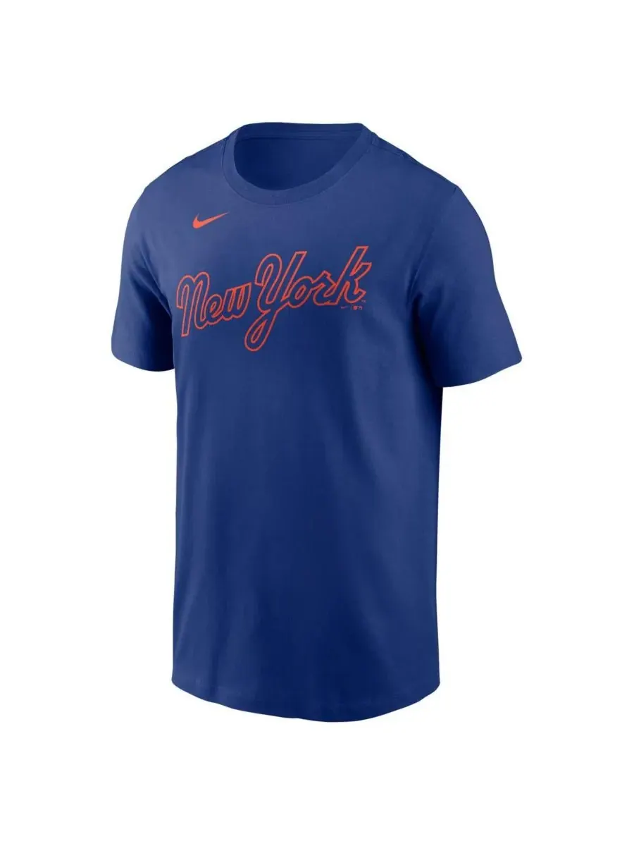 Мужская футболка Francisco Alvarez Royal New York Mets с фьюзом и номером игрока Nike — изображение 3 из 3, королевский