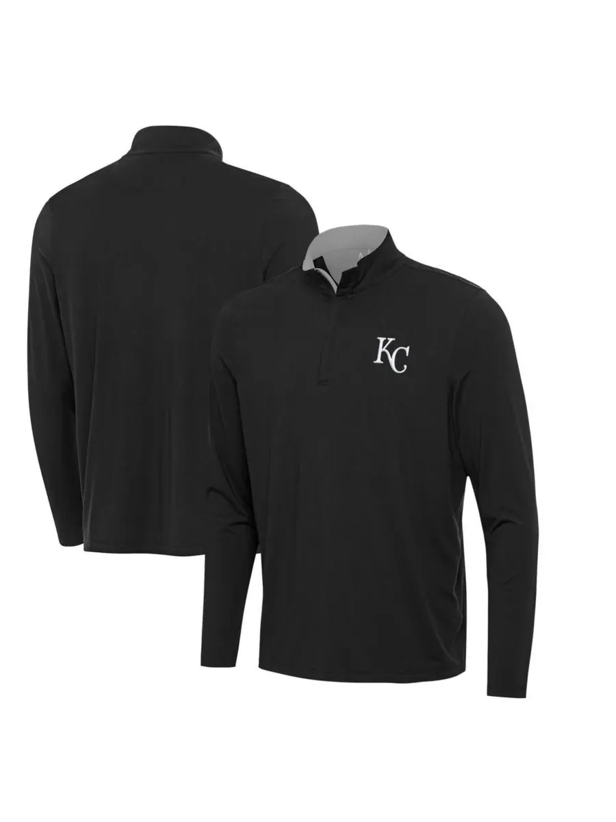 Antigua Мужская черная толстовка на молнии с символикой Kansas City Royals