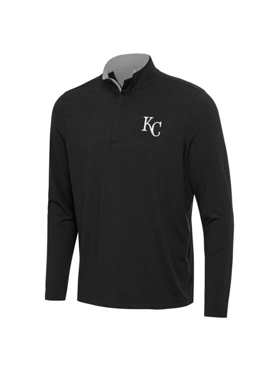 Antigua Мужская черная толстовка на молнии с символикой Kansas City Royals — изображение 2 из 3, черный