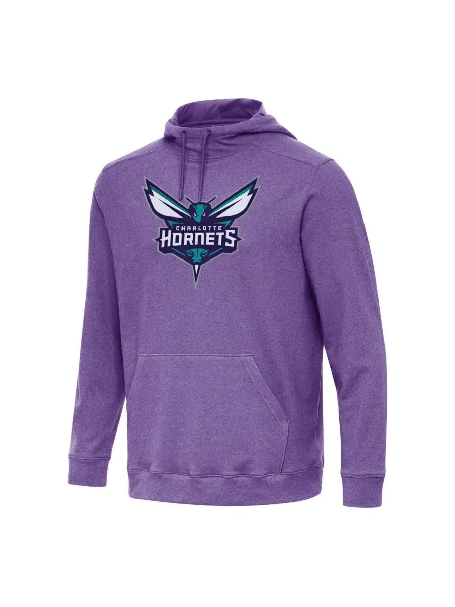Мужская толстовка с капюшоном Charlotte Hornets Cloud цвета меланж (фиолетовый) Antigua