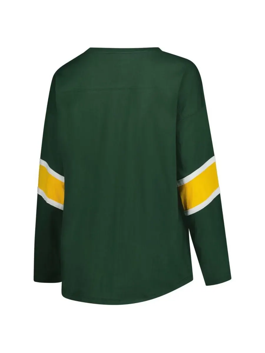 Fanatics Женская футболка больших размеров Green Bay Packers Redzone с рукавами 3/4 и круглым — изображение 2 из 3, зеленый