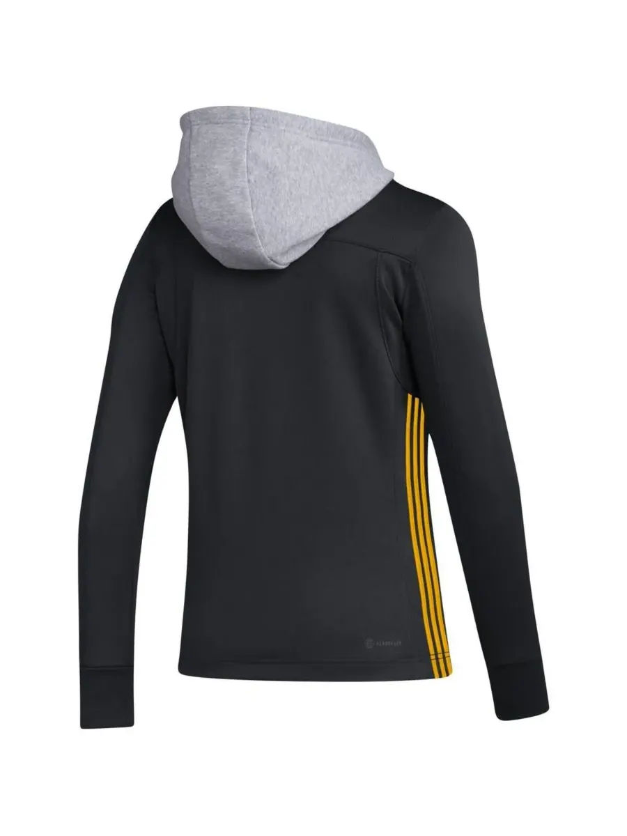 Adidas Женская черная толстовка с капюшоном Pittsburgh Penguins Refresh Skate Lace AEROREADY — изображение 3 из 3, черный