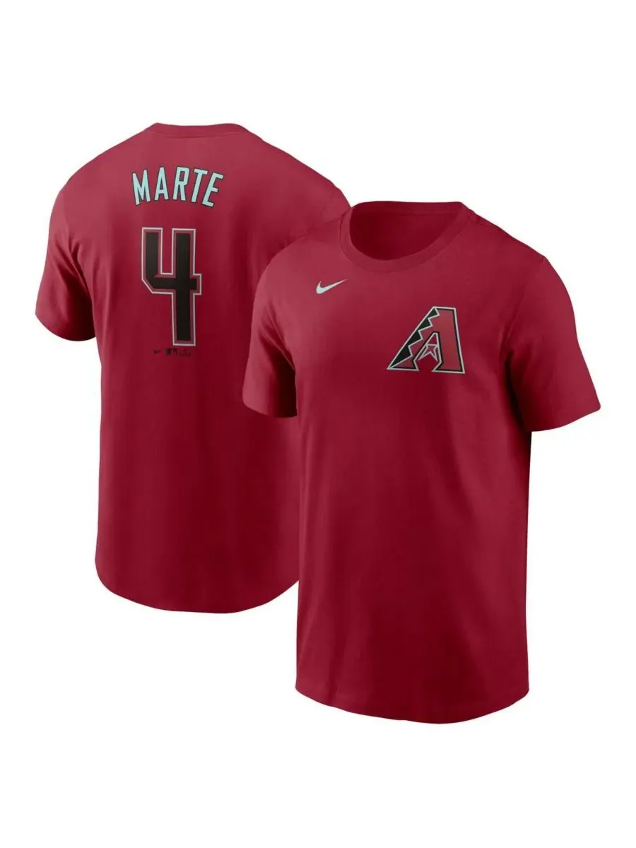 Nike Мужская футболка Ketel Marte Red Arizona Diamondbacks Fuse с именем и номером игрока