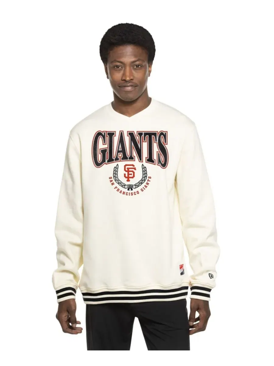 Свитшот флисовый с лонгсливом, с принтом, San Francisco Giants Throwback New Era
