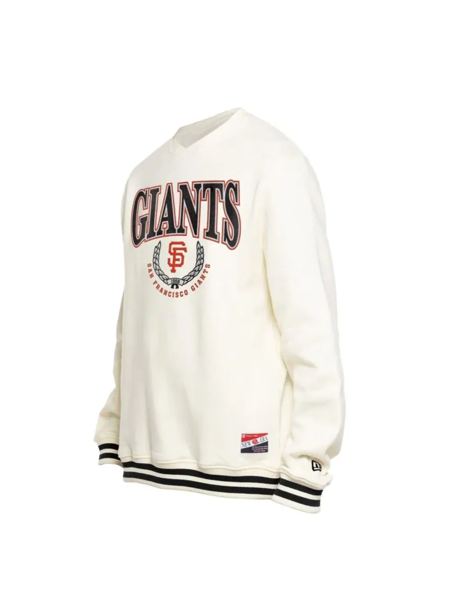 Свитшот флисовый с лонгсливом, с принтом, San Francisco Giants Throwback New Era — изображение 2 из 4, бежевый