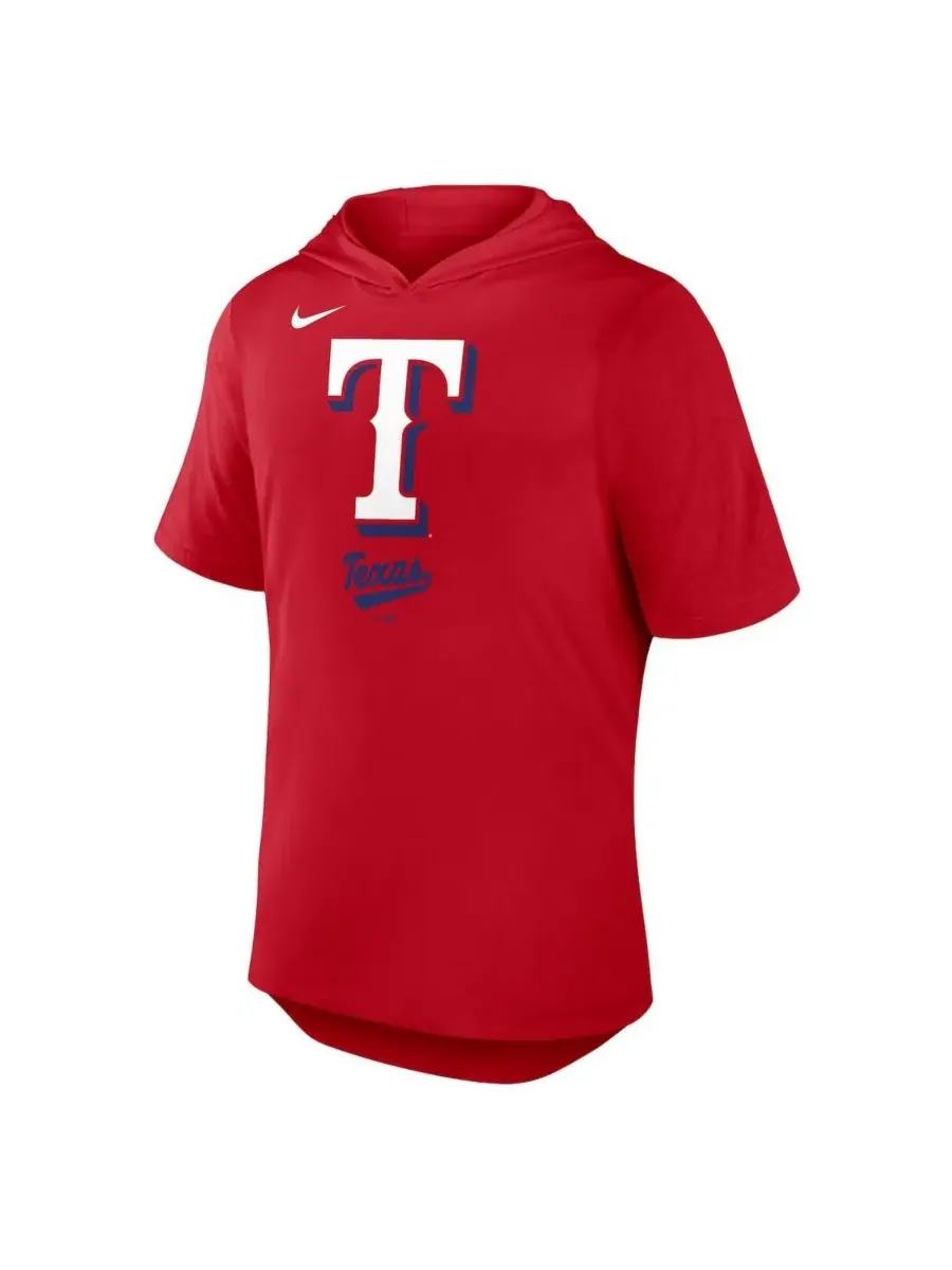 Nike Мужская красная толстовка с капюшоном Texas Rangers из смесовой ткани — изображение 2 из 3, красный
