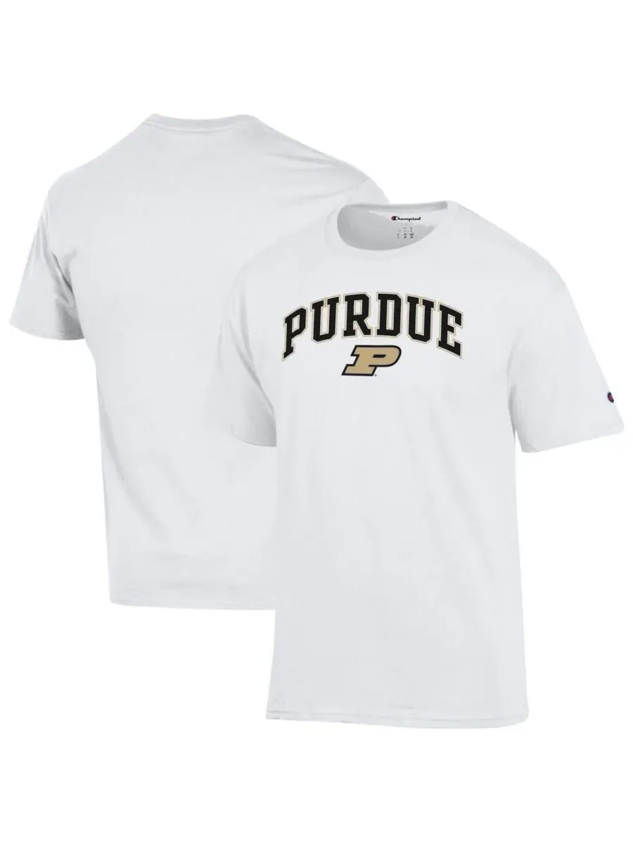 Champion Мужская белая футболка Purdue Boilermakers с логотипом в виде арки