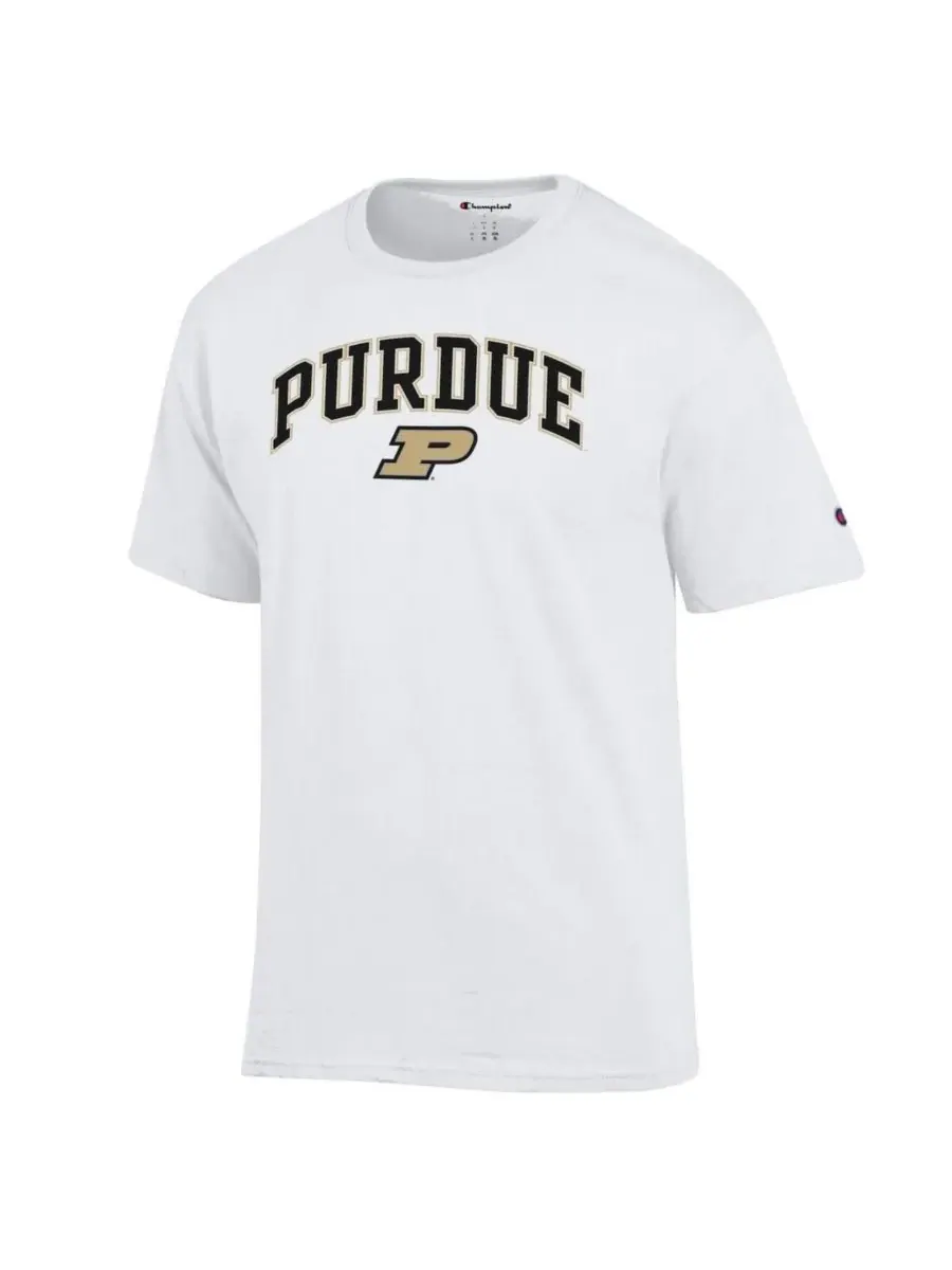 Champion Мужская белая футболка Purdue Boilermakers с логотипом в виде арки — изображение 2 из 3, белый