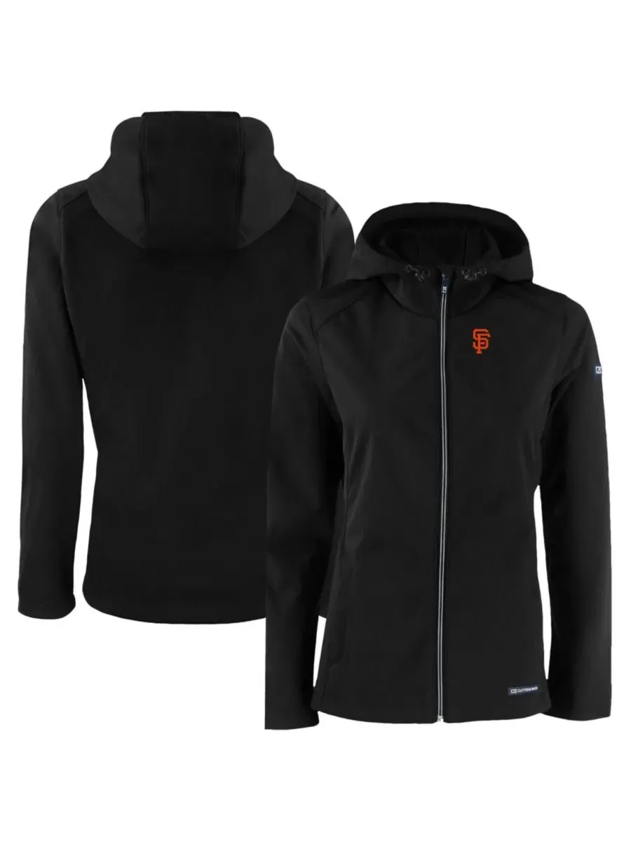 Ветровка-софтшелл с флисом, с капюшоном, полной застежкой, San Francisco Giants Cutter & Buck