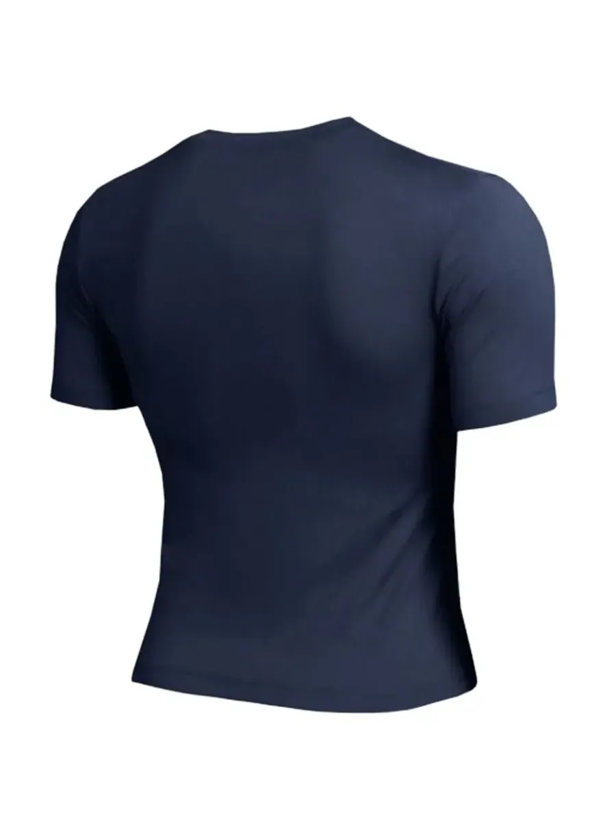 Футболка укороченная с принтом New York Yankees Soft-Touch Fitted Cropped T-Shirt Champion — изображение 3 из 3, темно-синий