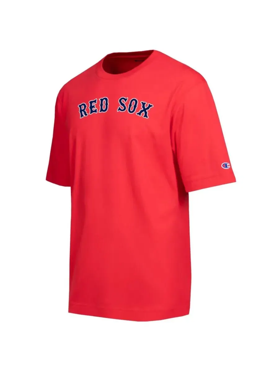 Футболка с аппликацией Boston Red Sox All Star Chenille Wordmark Champion — изображение 2 из 3, красный