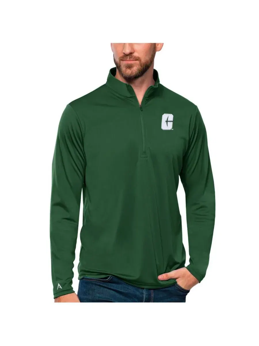 Пуловер с четверть-застежкой Charlotte 49ers Green Antigua