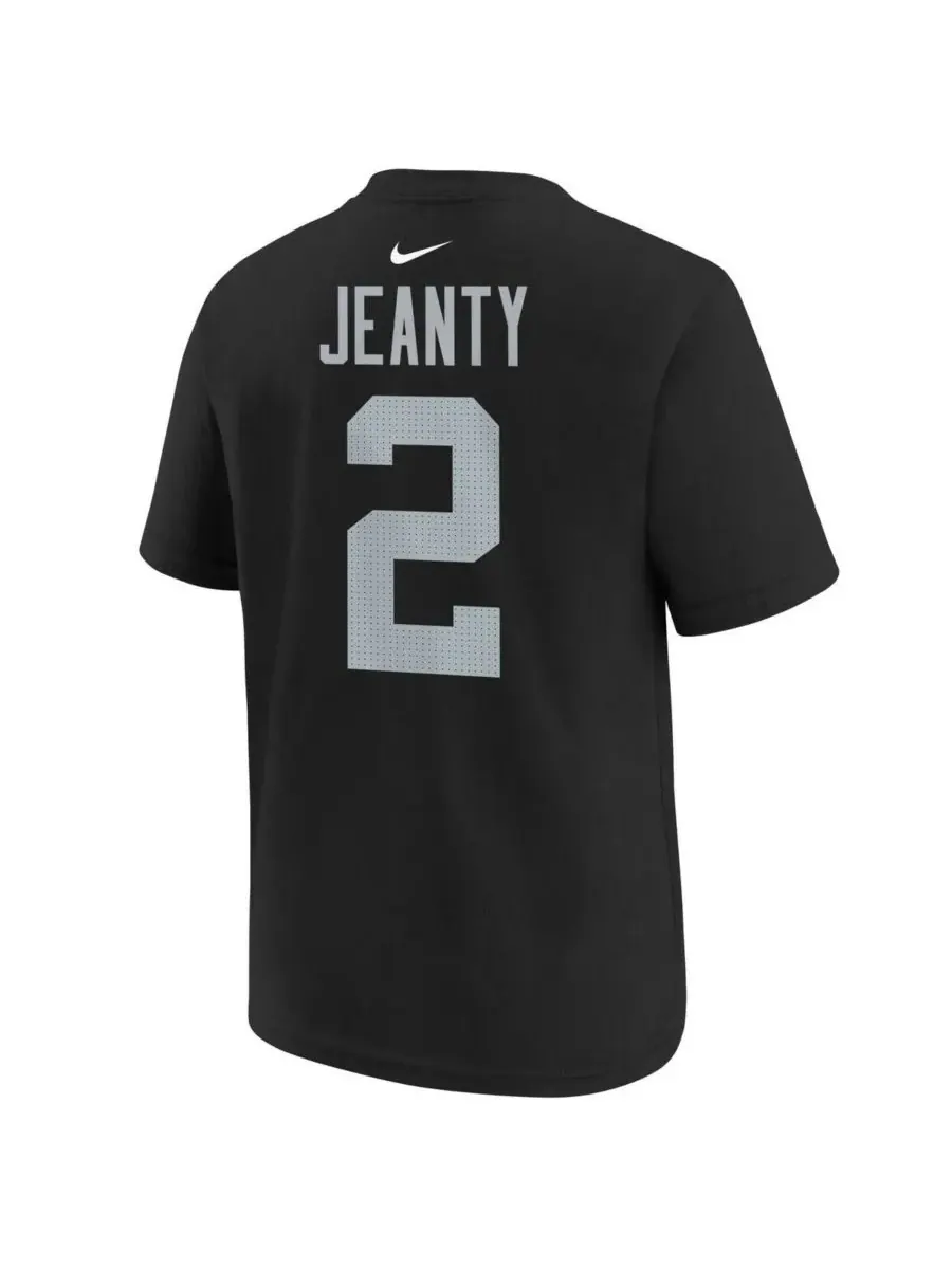 Nike Футболка Big Boys and Girls Ashton Jeanty Black Las Vegas Raiders 2025 NFL Draft First Round — изображение 2 из 3