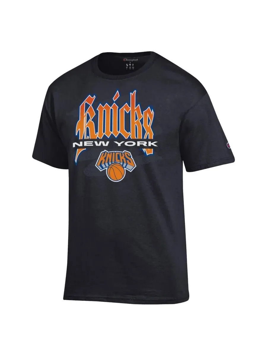Футболка с принтом New York Knicks Goth Font Champion — изображение 3 из 3, черный