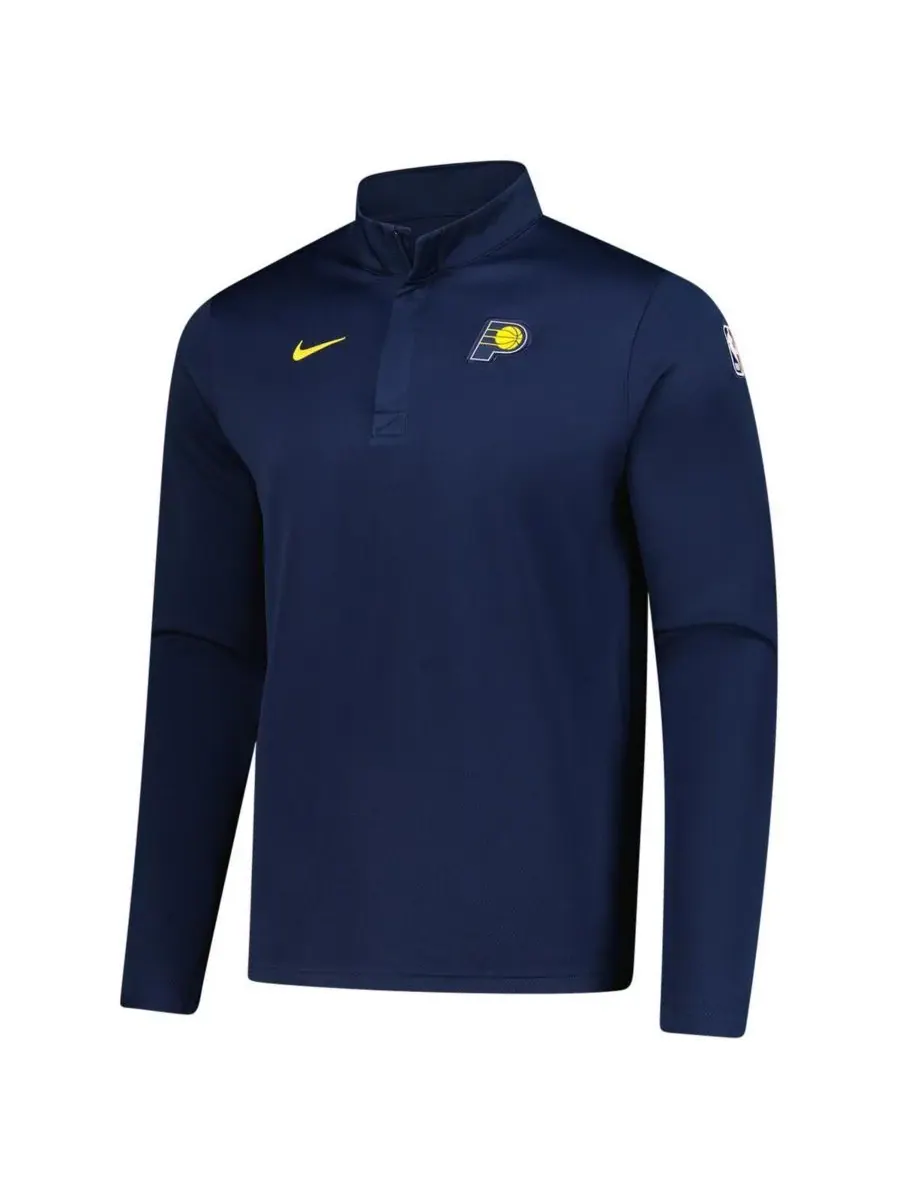 Nike Мужская темно-синяя толстовка Indiana Pacers 2025/26 Authentic Coaches Quarter-Zip Dri-Fit — изображение 2 из 3
