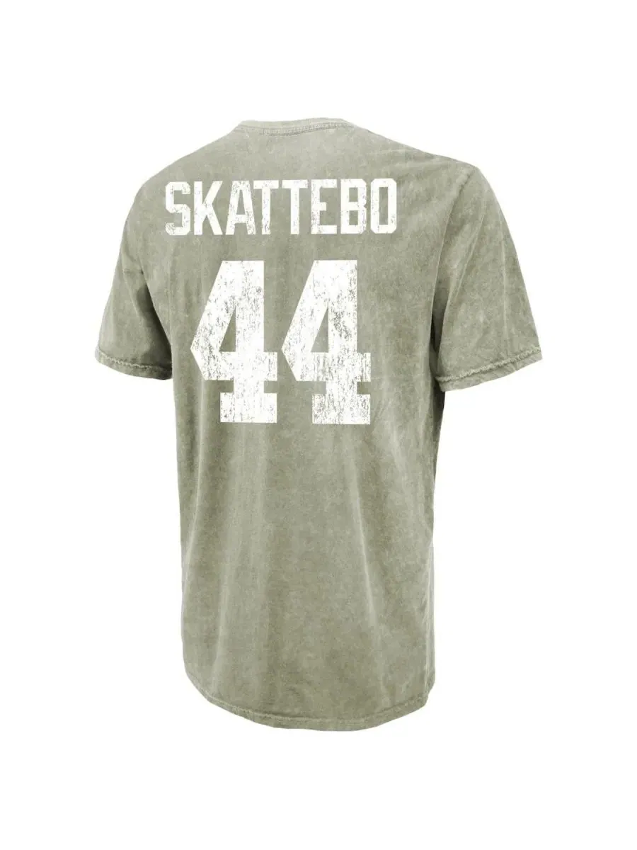 Футболка мужская с принтом Cam Skattebo Moss Green New York Giants Mineral Wash Name Number — изображение 2 из 3, зеленый
