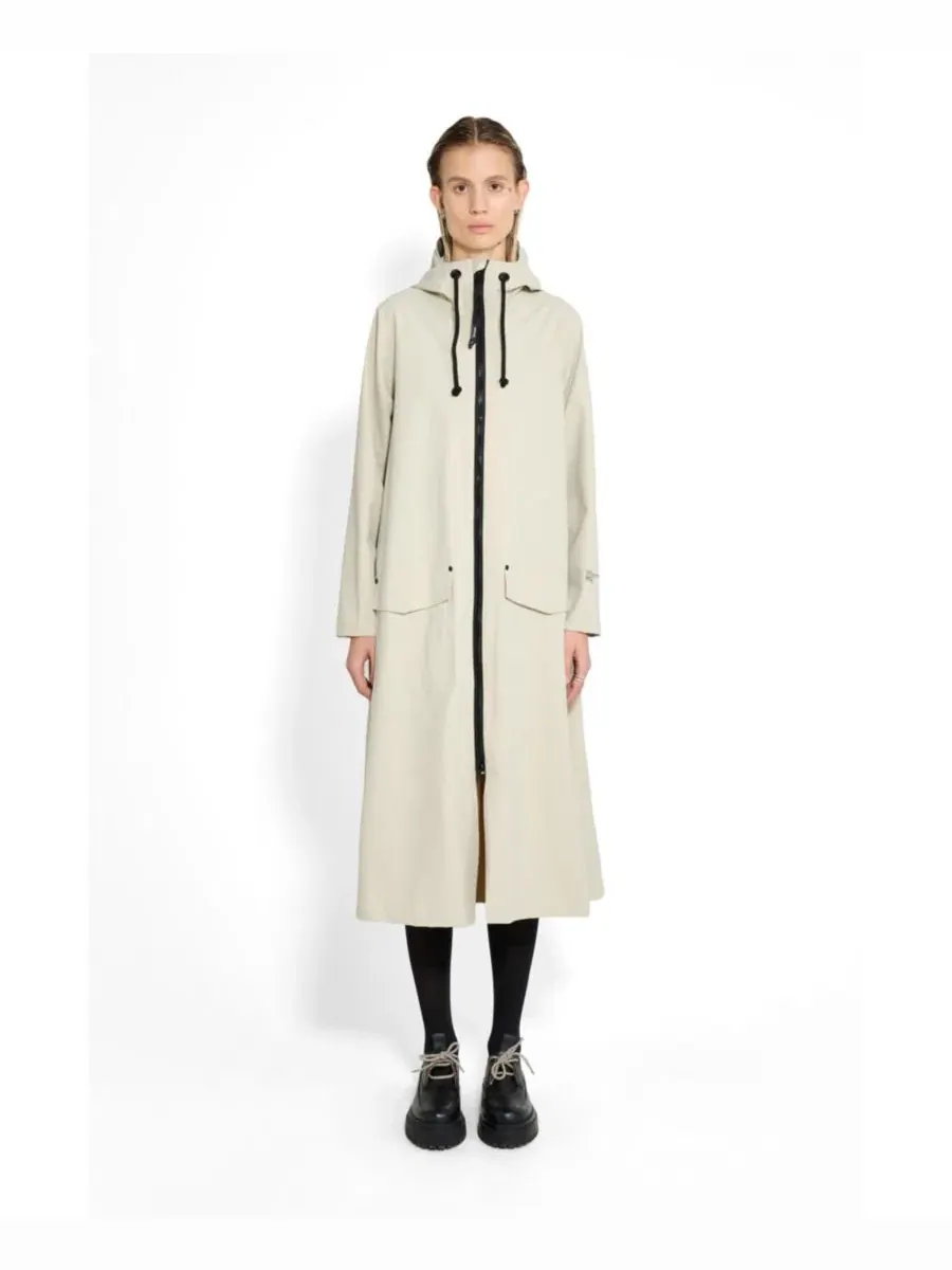 Плащ-дождевик женский Mosebacke Long Patch Matte Stutterheim, Pelican