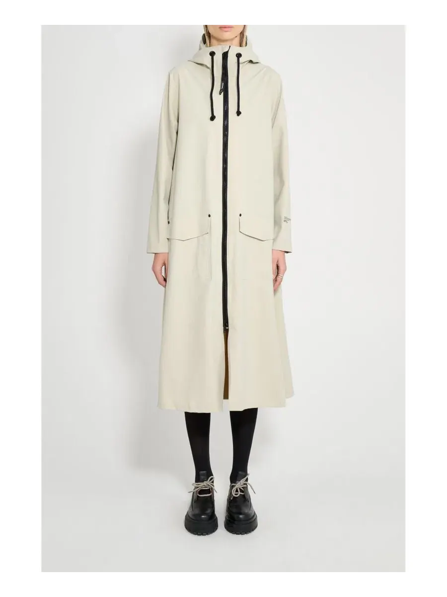Плащ-дождевик женский Mosebacke Long Patch Matte Stutterheim, Pelican — изображение 4 из 8