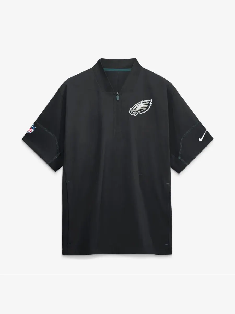 Ветрозащитная куртка для тренеров с коротким рукавом Philadelphia Eagles Nike