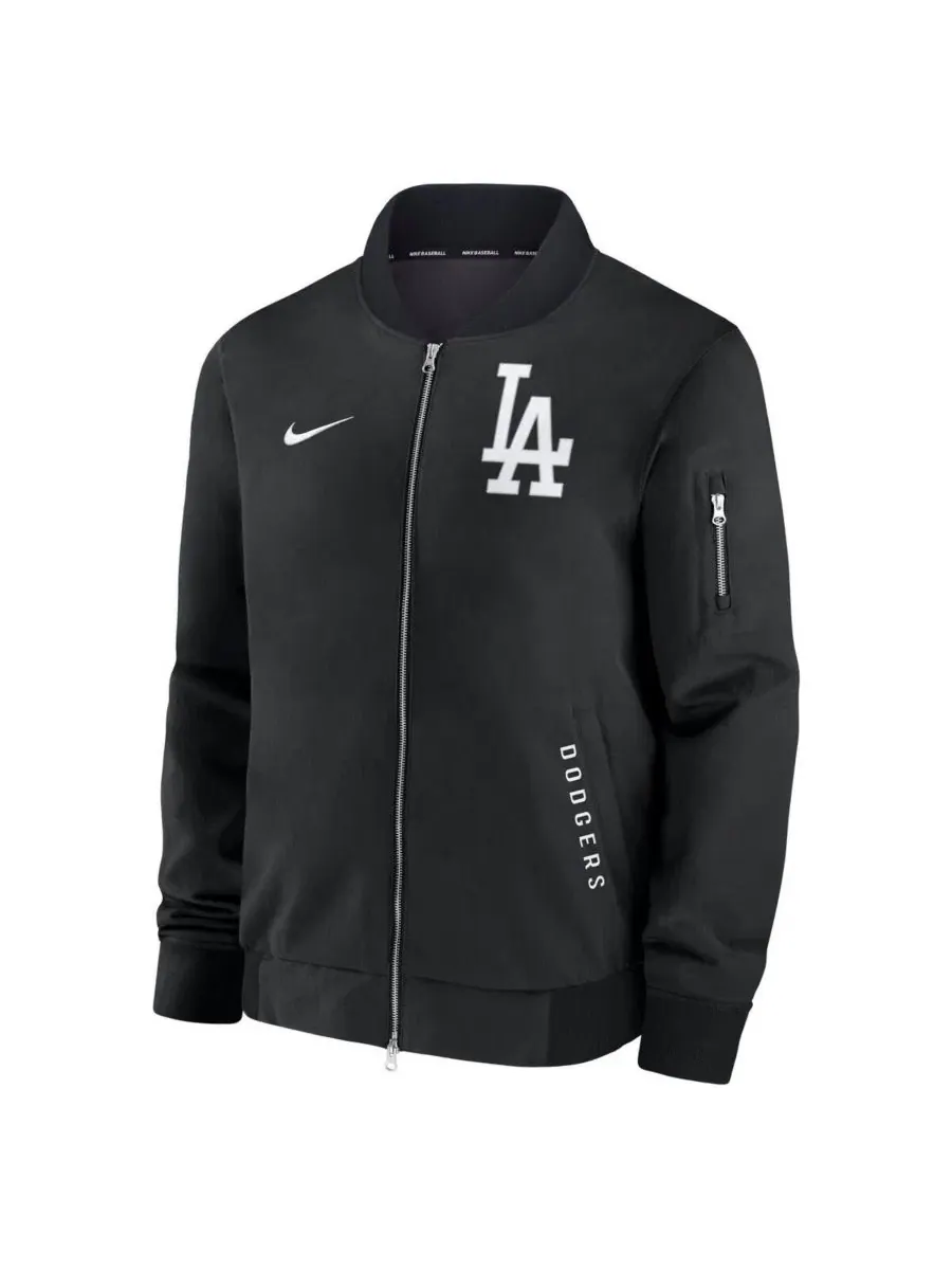 Куртка-бомбер Nike Los Angeles Dodgers Authentic Collection Dugout Full-Zip — изображение 3 из 3, черный