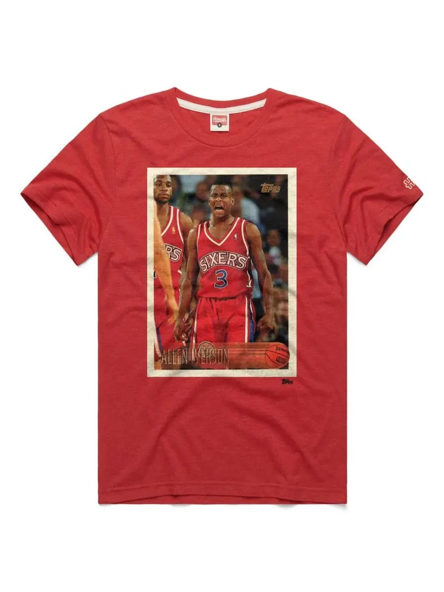 Футболка с принтом Allen Iverson Topps Trading Card Player Homage