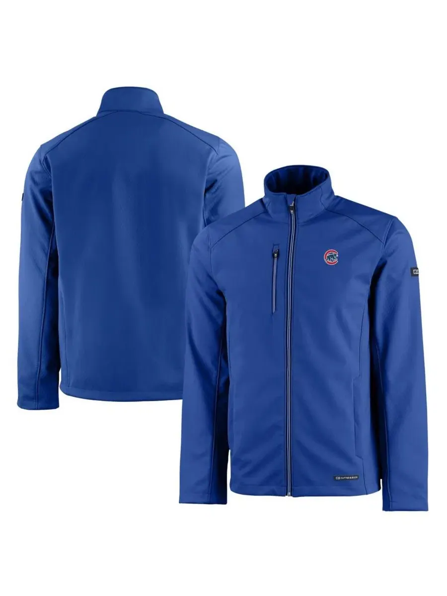 Мужская куртка из флиса, ветрозащитная, с вышивкой Chicago Cubs Cutter & Buck