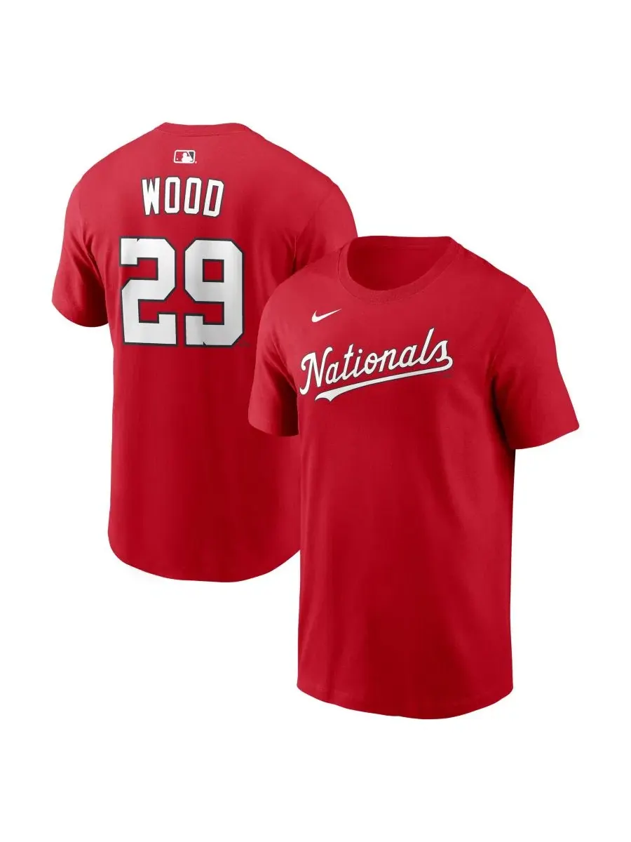 Футболка с именем и номером James Wood Red Washington Nationals Nike