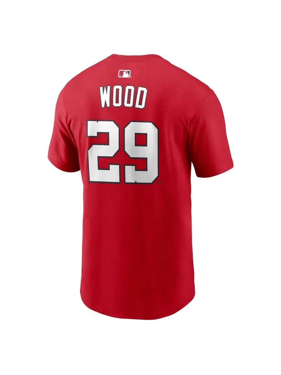Футболка с именем и номером James Wood Red Washington Nationals Nike — изображение 3 из 3, красный