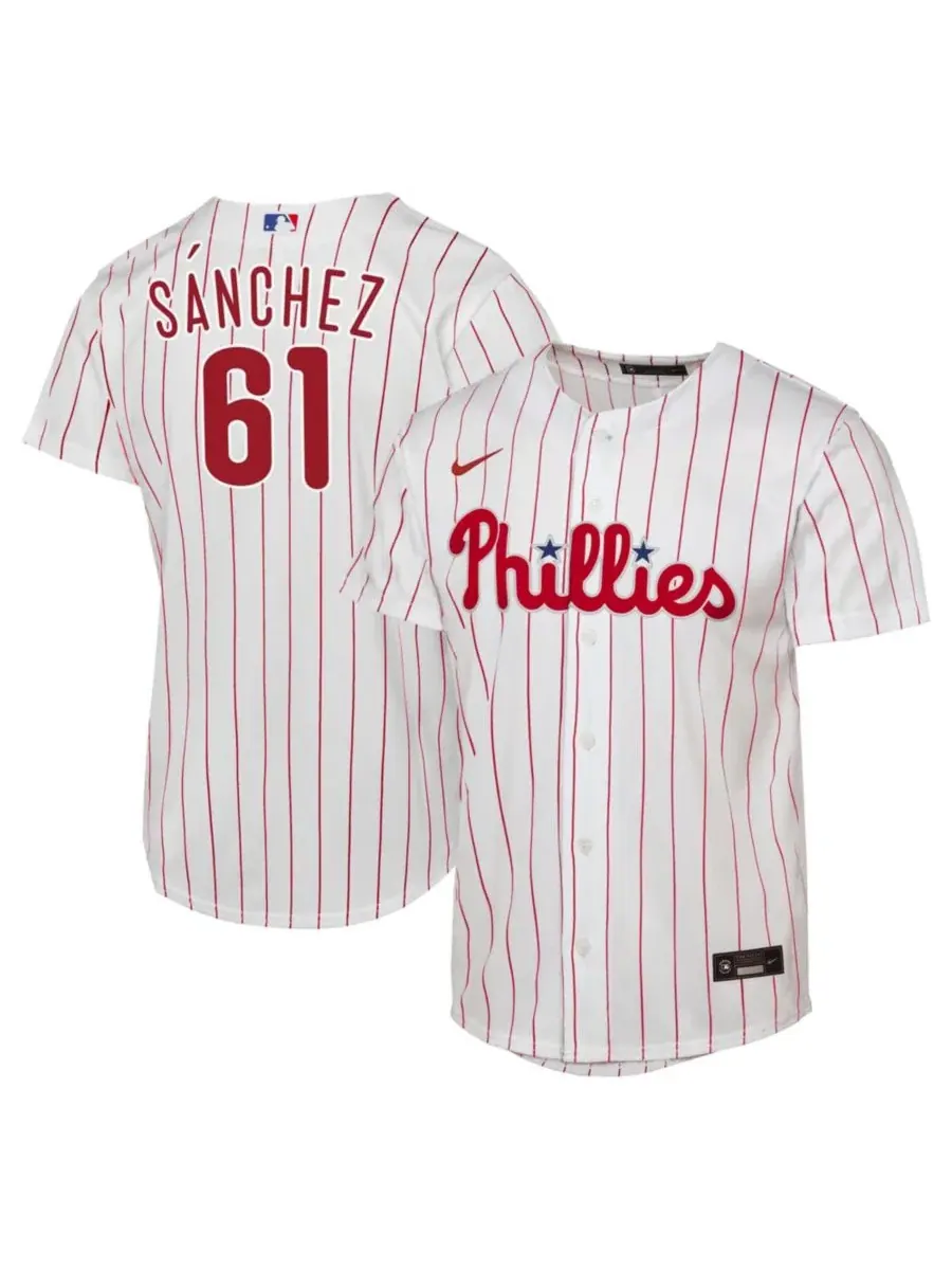 Мужская реплика джерси Кристофера Санчеса Philadelphia Phillies Home Nike