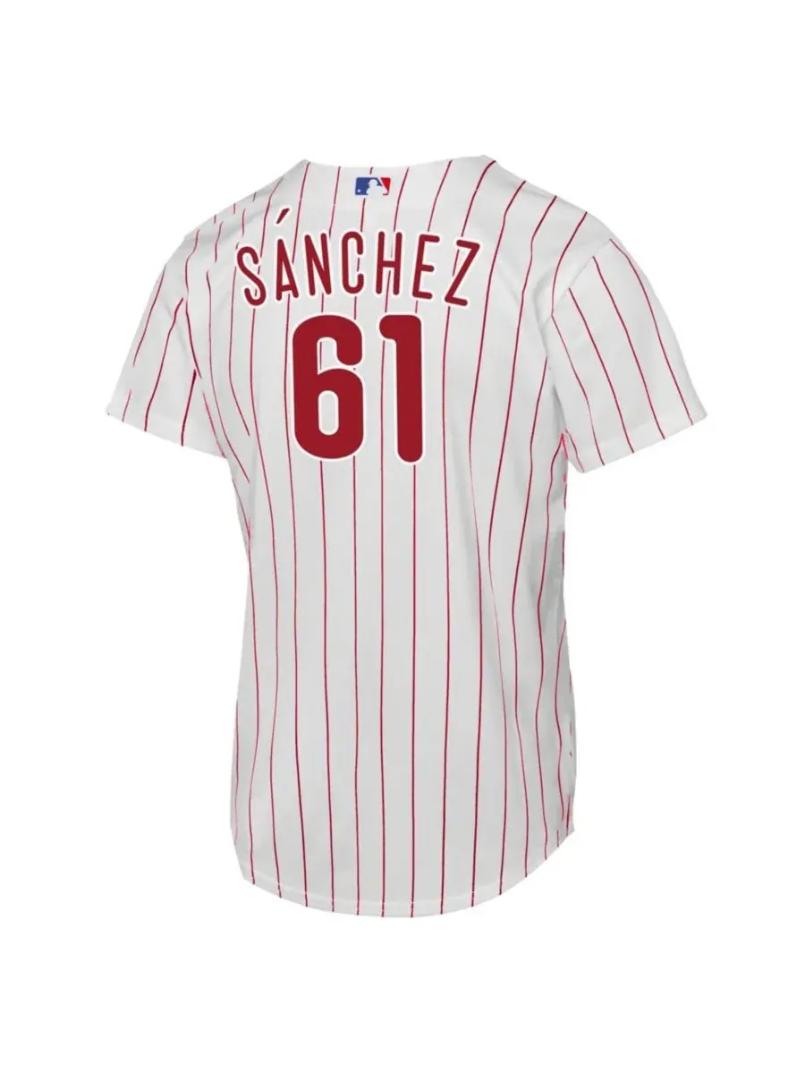 Мужская реплика джерси Кристофера Санчеса Philadelphia Phillies Home Nike — изображение 2 из 3, белый
