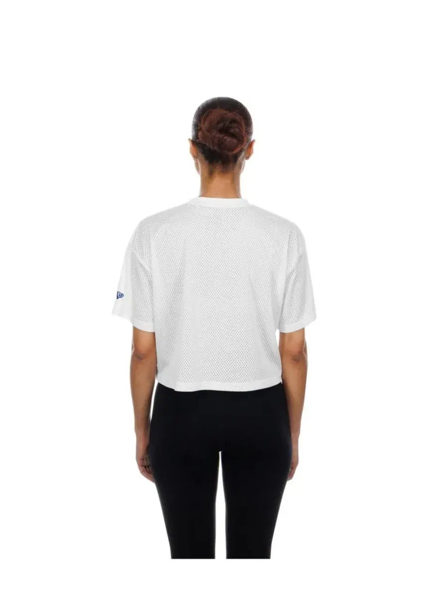 Женская футболка-бокс с принтом Summer Mesh Cropped Boxy T-shirt New Era — изображение 4 из 4, белый