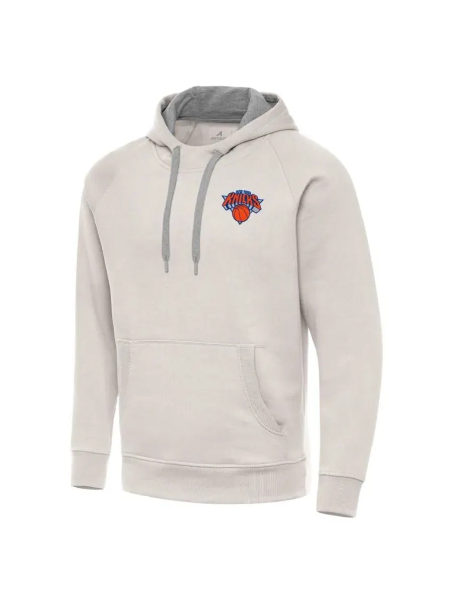 Худи-пуловер с флисовой подкладкой, с принтом, New York Knicks Antigua — изображение 2 из 3, бежевый