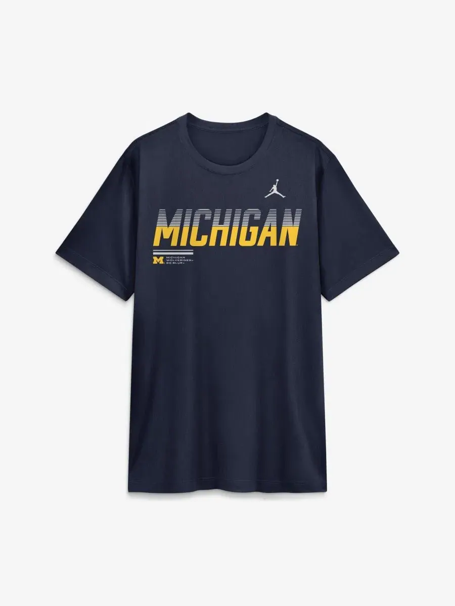 Футболка с коротким рукавом Michigan Wolverines Sideline Legend Dri-FIT Jordan — изображение 5 из 5, темно-синий