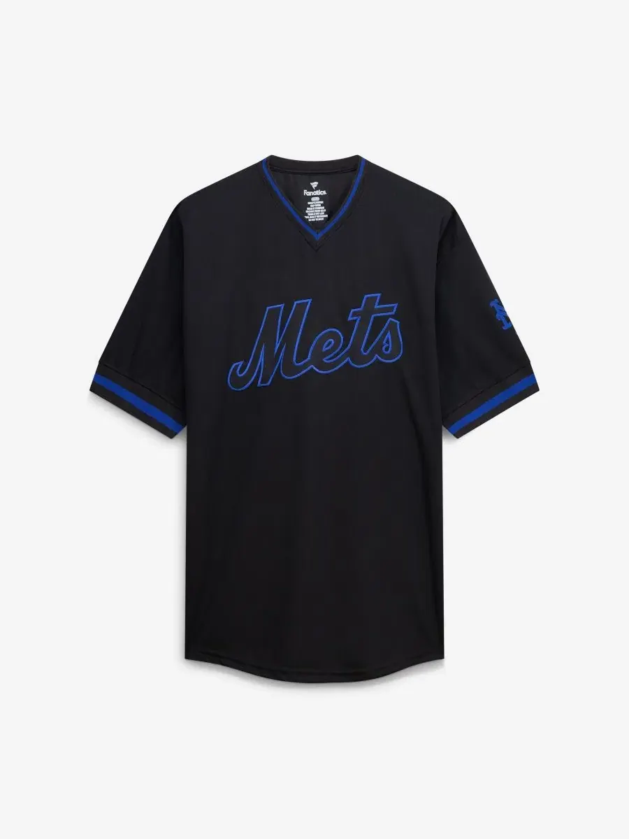 Футболка-поло с V-образным вырезом New York Mets Big & Tall Pop Texture Fanatics