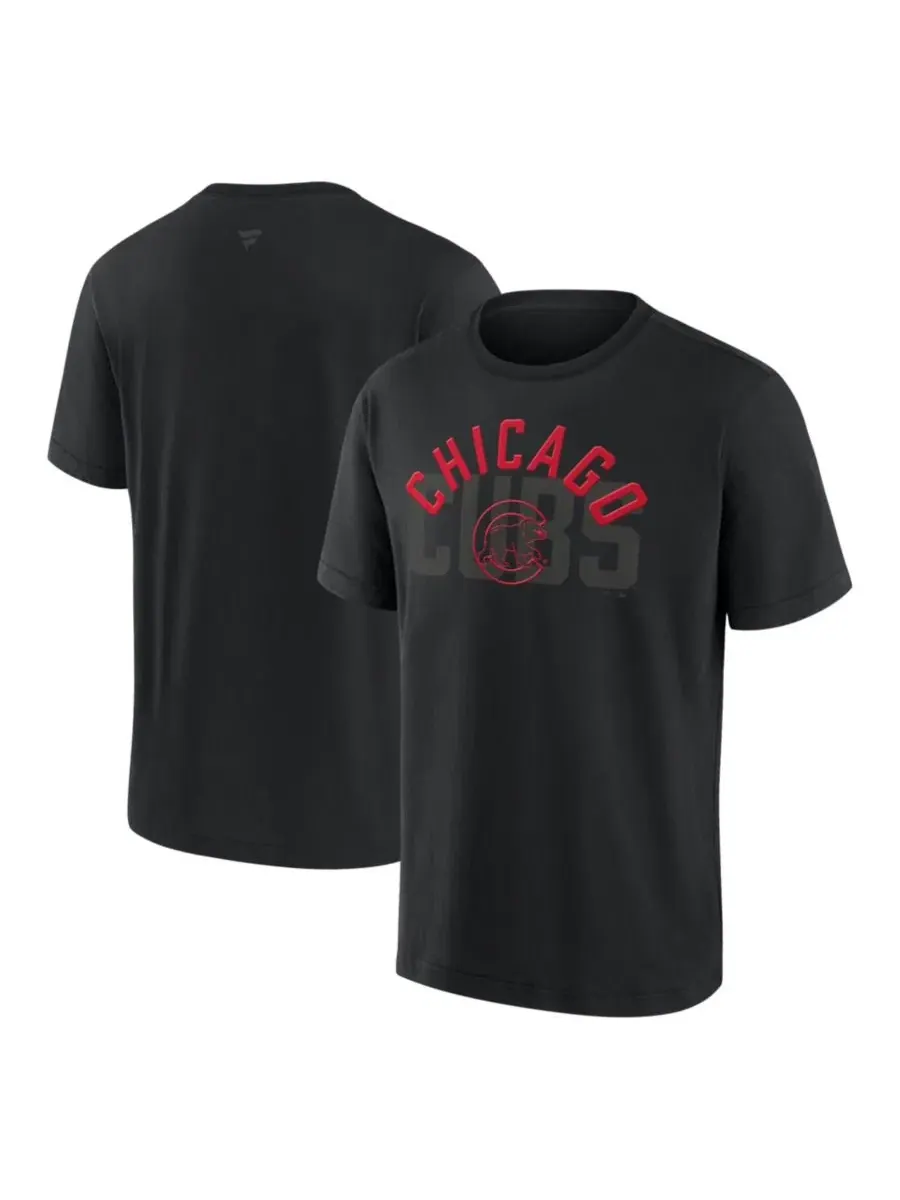 Футболка классического кроя с принтом Chicago Cubs Black Out Fanatics