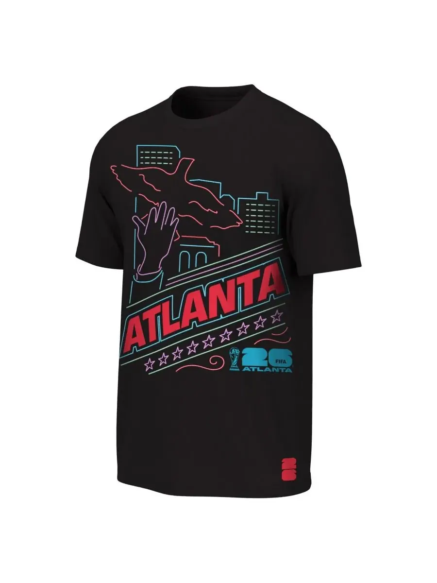 Футболка с принтом Neon City Night, FIFA World Cup 2026 Atlanta Outerstuff — изображение 2 из 3, черный