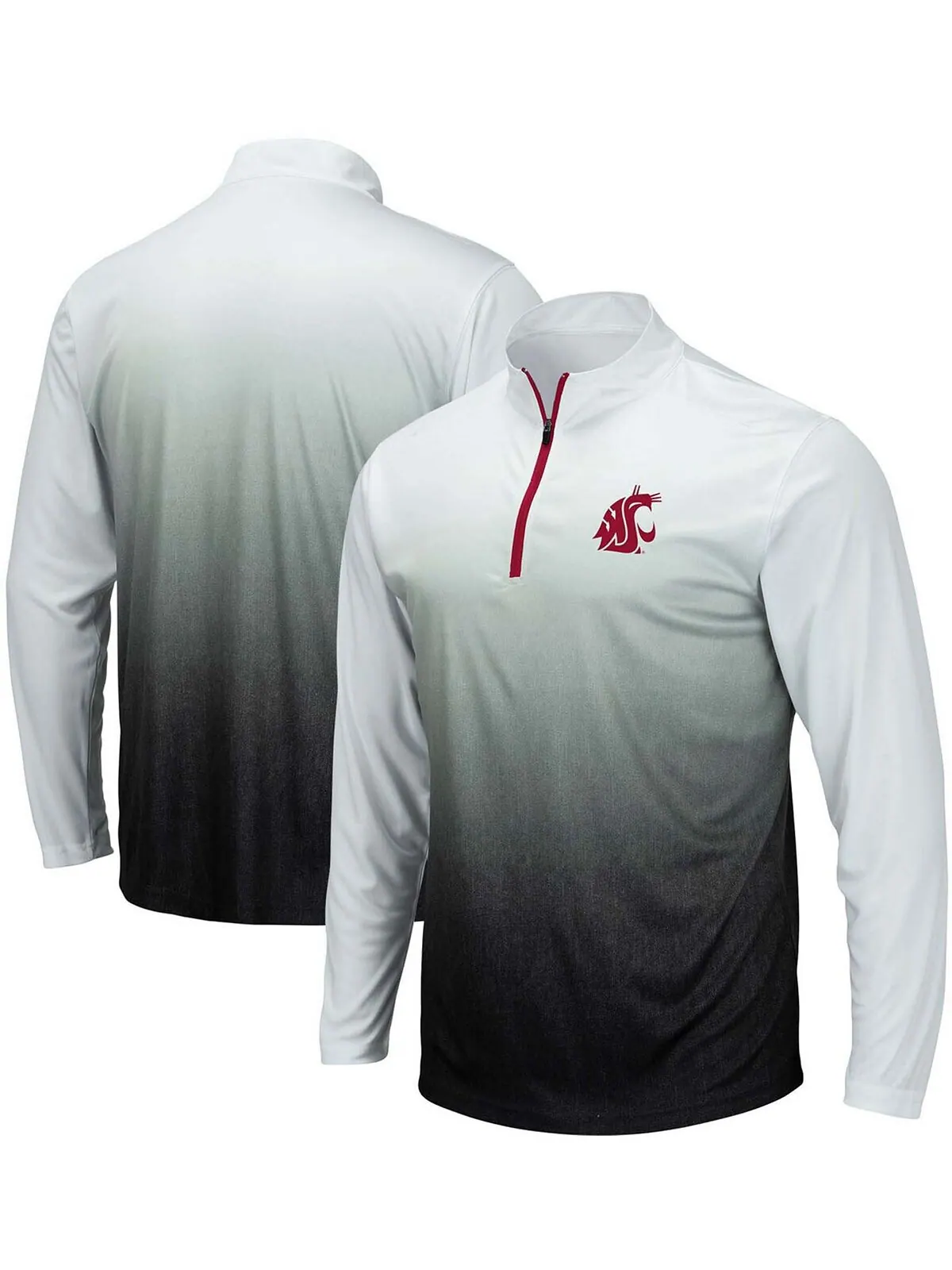 Мужская серая куртка washington state cougars magic team logo с молнией на четверть Colosseum