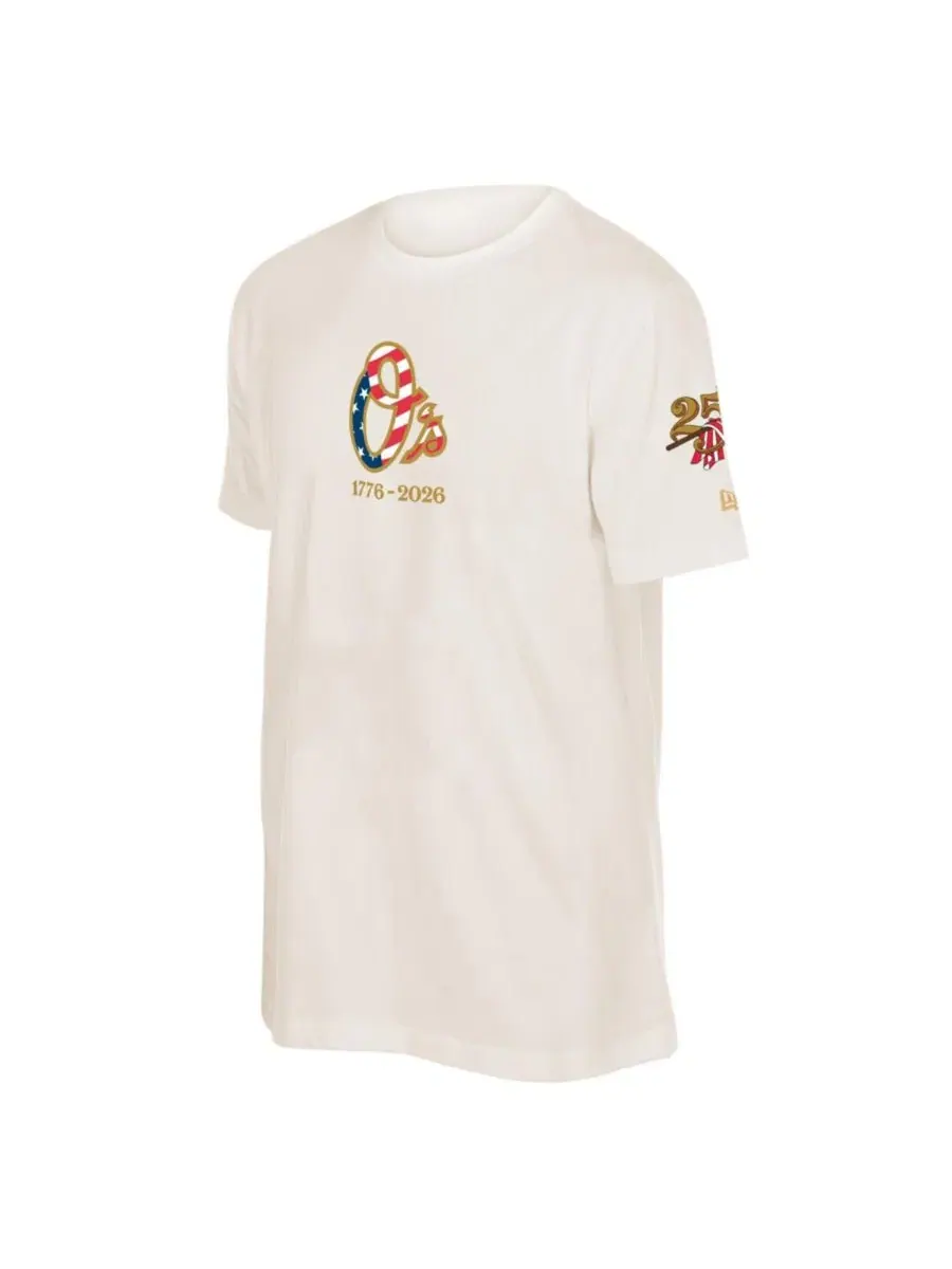 Футболка с принтом 250th Fourth of July Baltimore Orioles New Era — изображение 2 из 4, бежевый