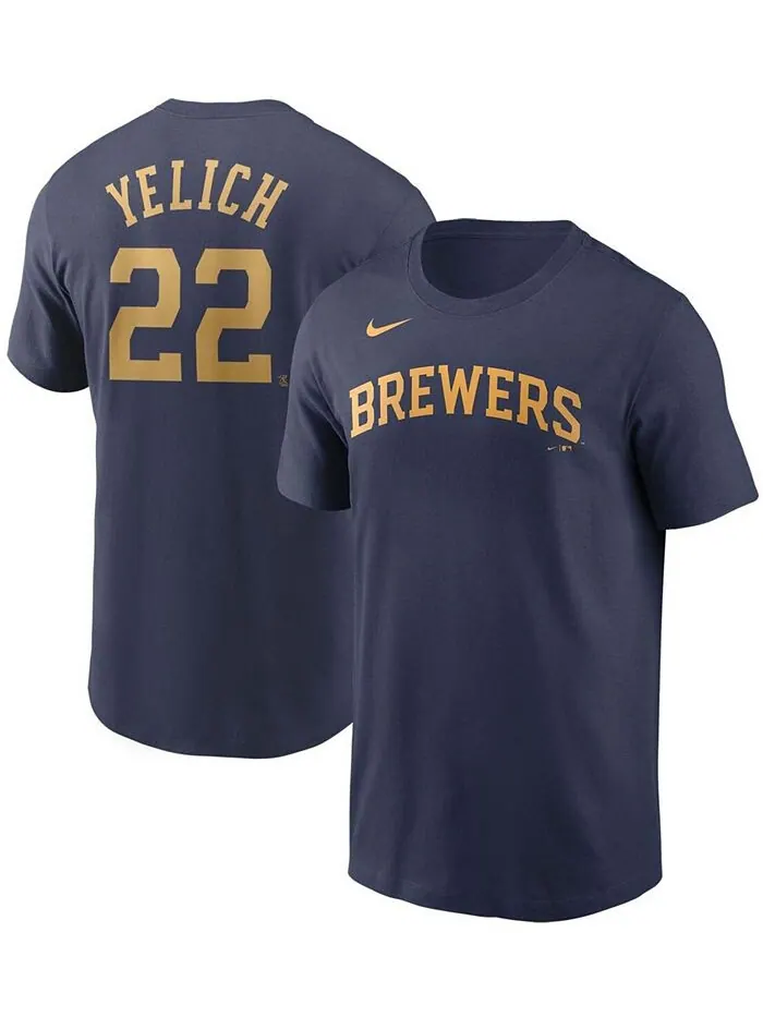 Мужская компания Milwaukee Brewers Name & Футболка с номером - Кристиан Елич Nike