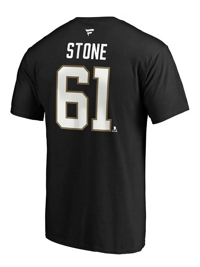 Мужская черная мужская футболка Mark Stone Vegas Golden Knights с нашивкой в виде капитана с именем — изображение 3 из 3