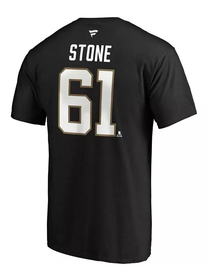 Мужская черная мужская футболка Mark Stone Vegas Golden Knights с нашивкой в ​​виде капитана с — изображение 3 из 3