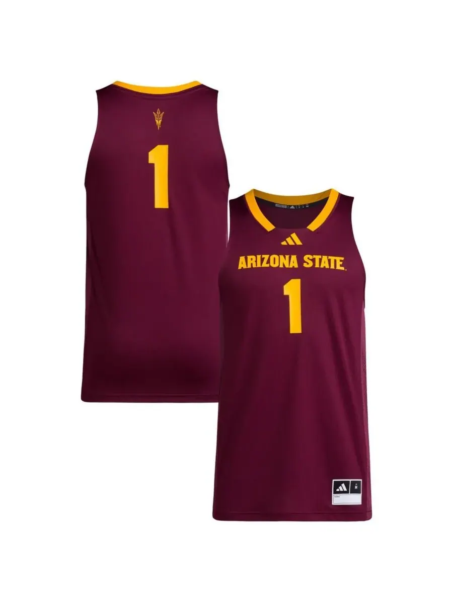 Adidas Мужская футболка Arizona State Sun Devils цвета бордо, реплика Swingman