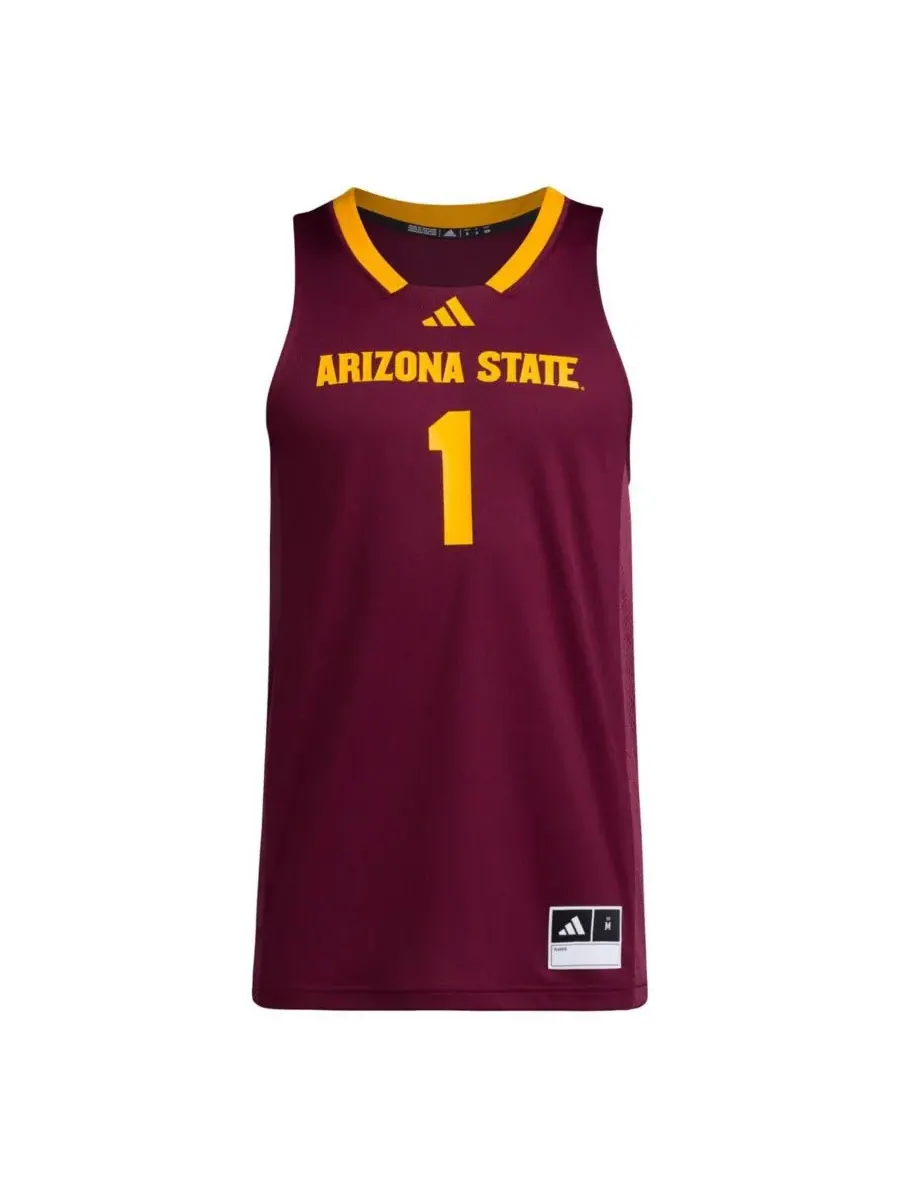 Adidas Мужская футболка Arizona State Sun Devils цвета бордо, реплика Swingman — изображение 2 из 3, коричневый