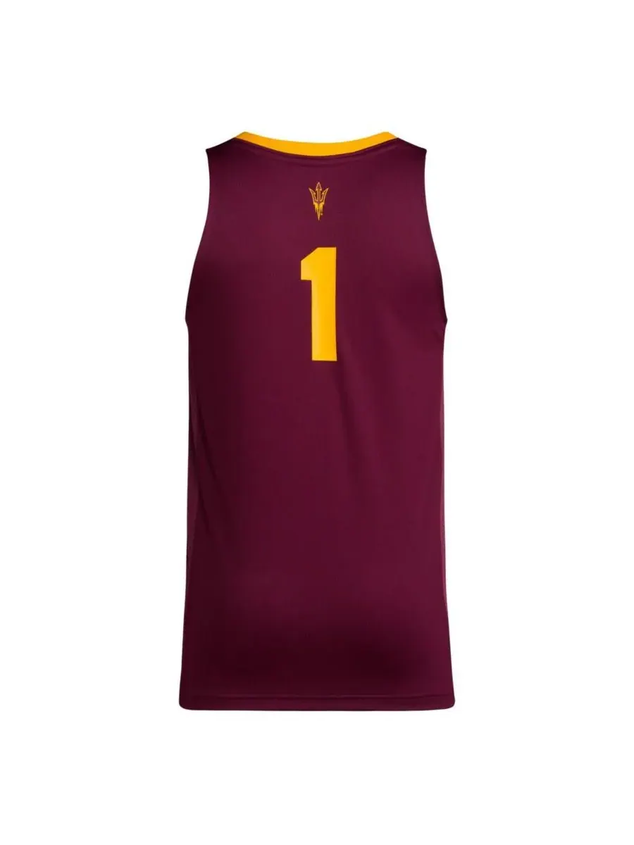Adidas Мужская футболка Arizona State Sun Devils цвета бордо, реплика Swingman — изображение 3 из 3, коричневый