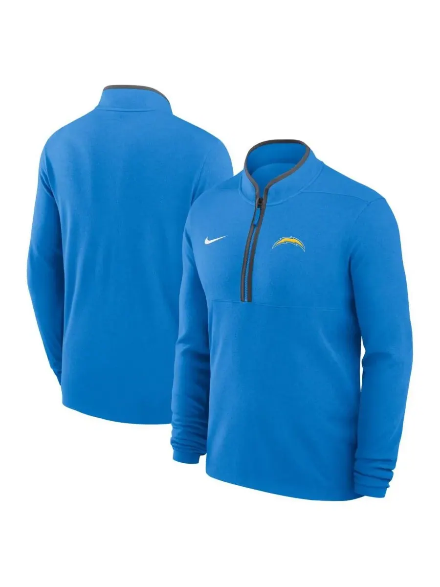 Nike Мужская легкая толстовка с капюшоном на молнии до середины груди Los Angeles Chargers