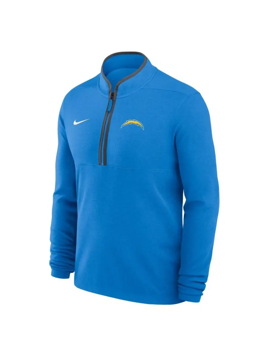Nike Мужская легкая толстовка с капюшоном на молнии до середины груди Los Angeles Chargers — изображение 2 из 3, синий