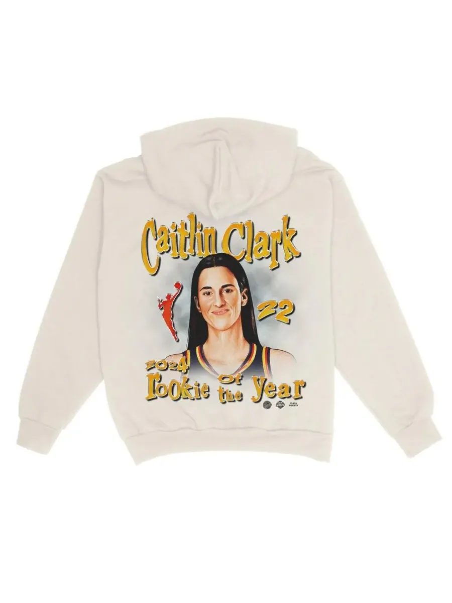 Playa Society Мужская и женская толстовка с капюшоном Caitlin Clark Cream Indiana Fever 2024 WNBA — изображение 2 из 3